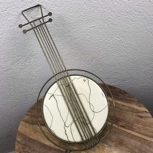 Vintage l 50s 60s Crenshaw of CA Novelty Kitsch Banjo Guitar Wall Pocket Planter